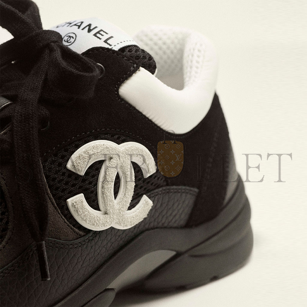 Ch*el sneakers suede calfskin & grained calfskin g38299